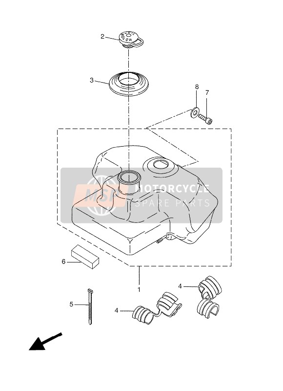 Yamaha CW50N 2016 Olie Tank voor een 2016 Yamaha CW50N